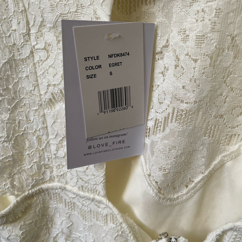 Love Fire Clothing - creamy white colored lace dress